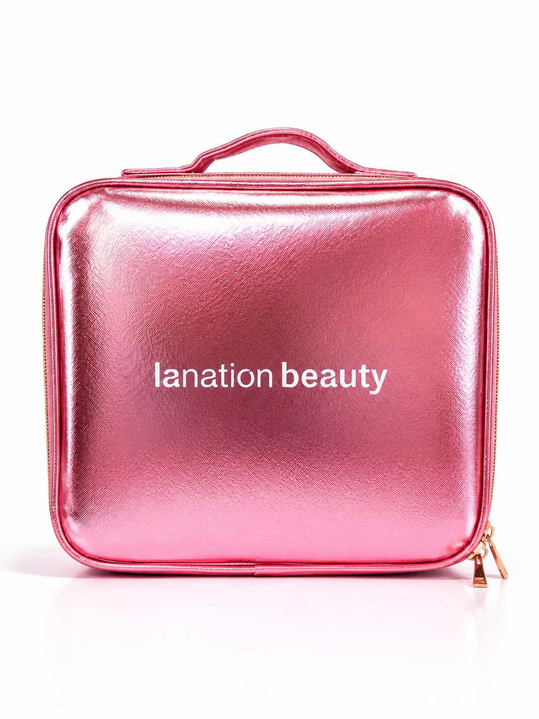 LED Vanity Bag open showing adjustable dividers and brush organizer