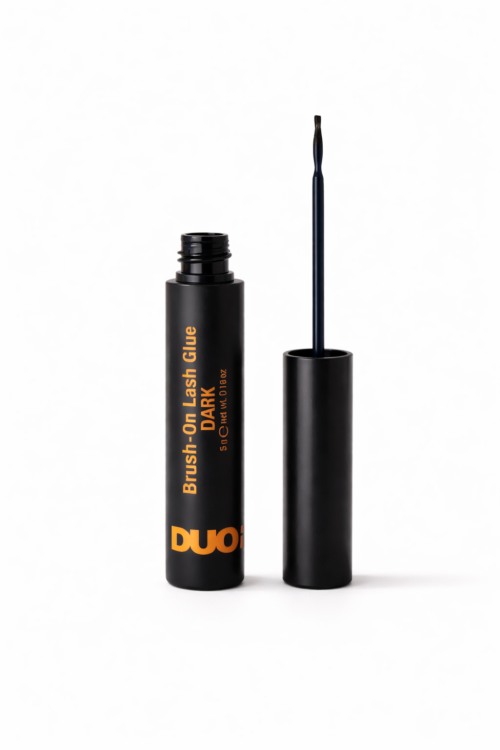 brush-on lash glue with dark eyeliner effect