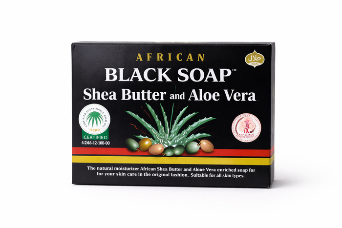 black soap — shea butter and aloe vera
