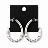 Sculpted Silver Hoops