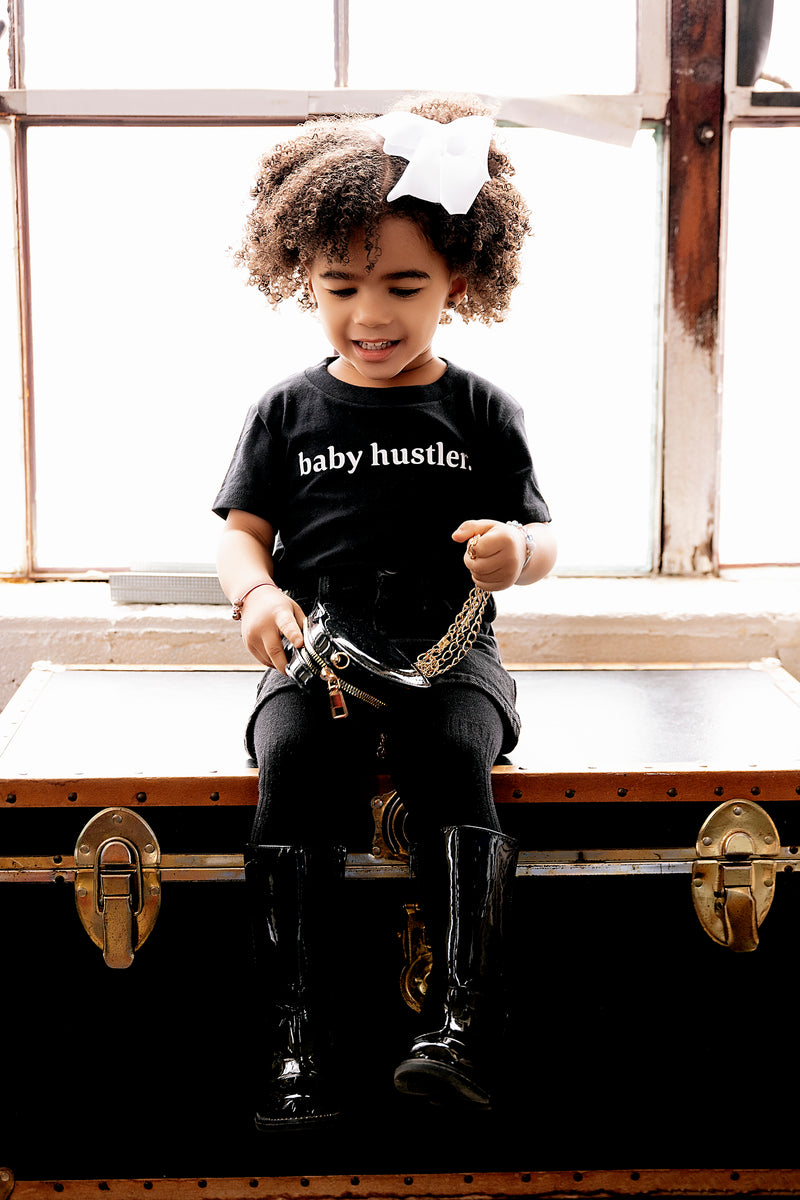 Baby Hustler Black Short Sleeve Lounge Tee