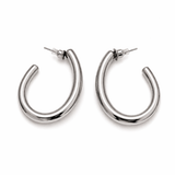 Sculpted Silver Hoops